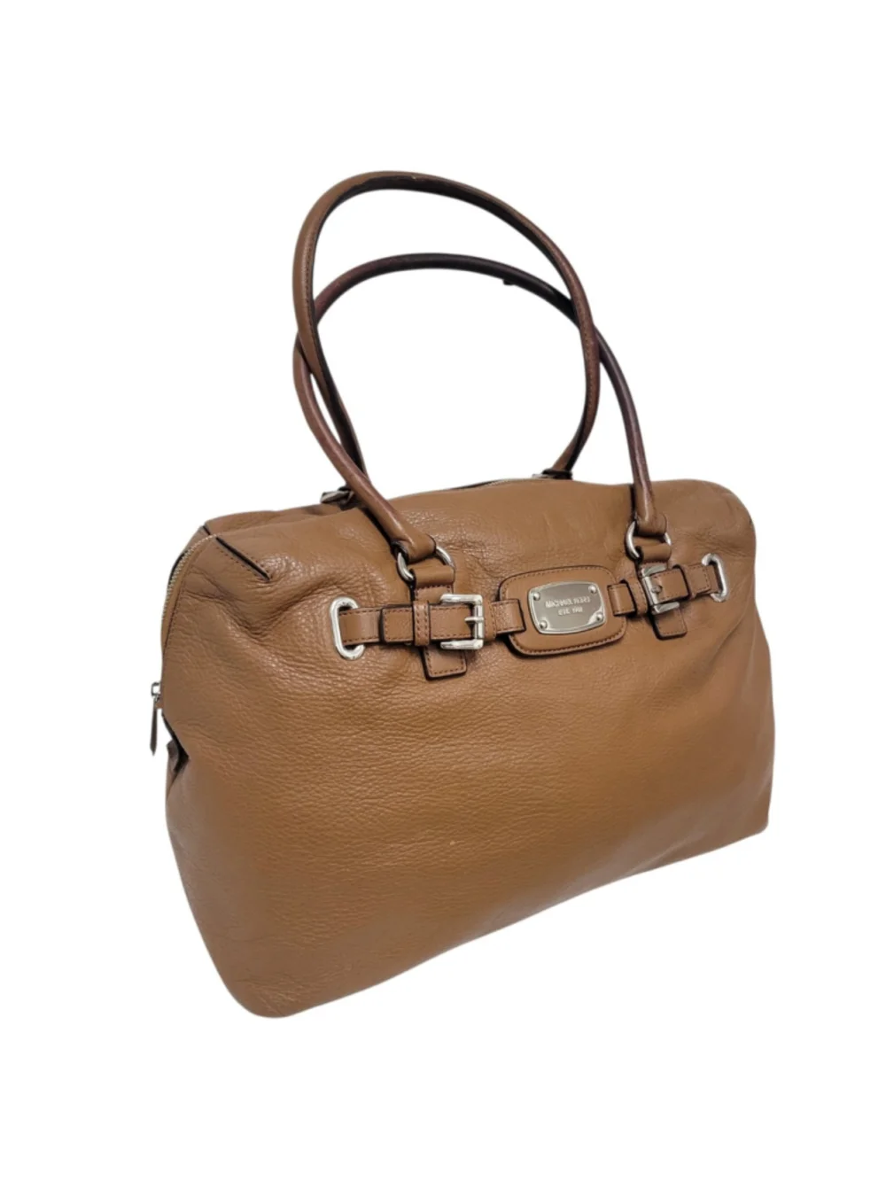 MICHAEL KORS Women's Double Handle HAMILTON Leather large SATCHEL/BAG COGNAC